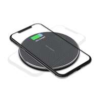 Led Display Light 10w Ultra Thin Metal Qi Wireless Fast Charger Charging Mat Pad for Galaxy Xs X