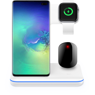 3 in 1 Watch 2 3 5 Fast Wireless Charger Pad Qi Wireless Charging Stand Station for 7.5w 10w